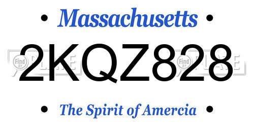 2KQZ828 Massachusetts License Plate