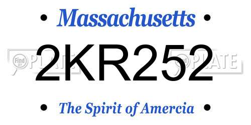 2KR252 Massachusetts License Plate