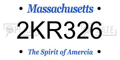 2KR326 Massachusetts License Plate