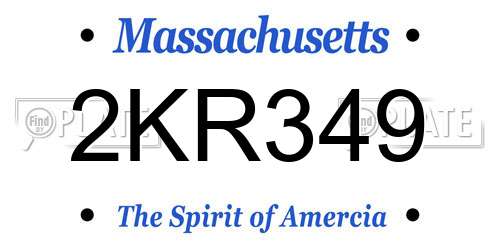 2KR349 Massachusetts License Plate