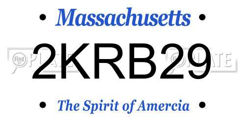2KRB29 Massachusetts License Plate