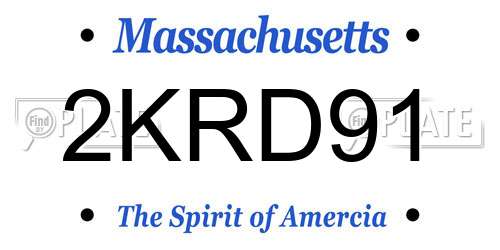 2KRD91 Massachusetts License Plate