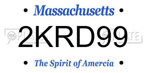 2KRD99 Massachusetts License Plate