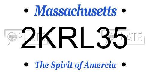 2KRL35 Massachusetts License Plate