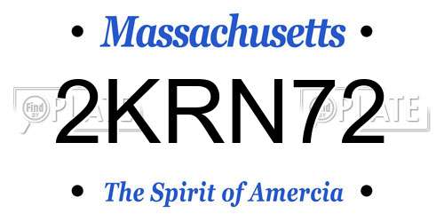 2KRN72 Massachusetts License Plate