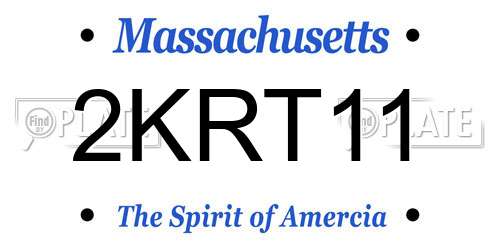 2KRT11 Massachusetts License Plate