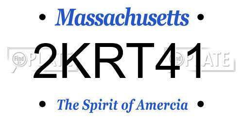 2KRT41 Massachusetts License Plate