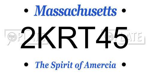 2KRT45 Massachusetts License Plate