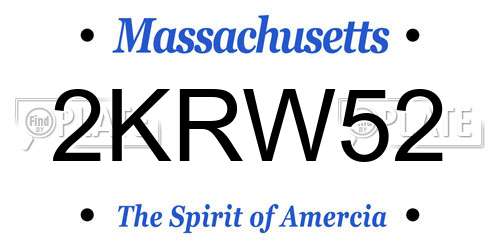 2KRW52 Massachusetts License Plate