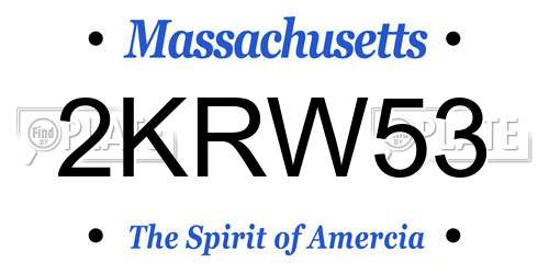 2KRW53 Massachusetts License Plate