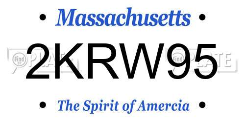 2KRW95 Massachusetts License Plate