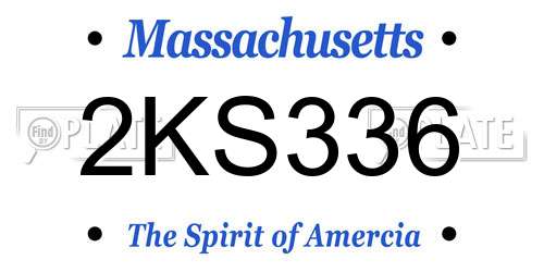 2KS336 Massachusetts License Plate
