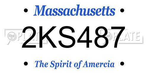 2KS487 Massachusetts License Plate