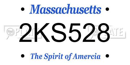 2KS528 Massachusetts License Plate