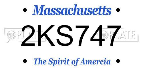 2KS747 Massachusetts License Plate