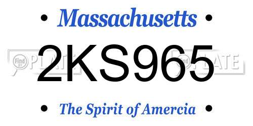 2KS965 Massachusetts License Plate