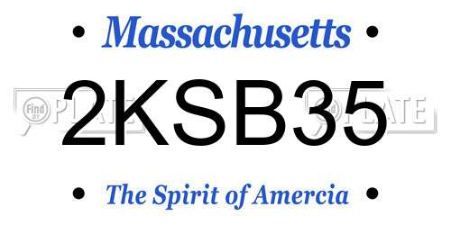 2KSB35 Massachusetts License Plate