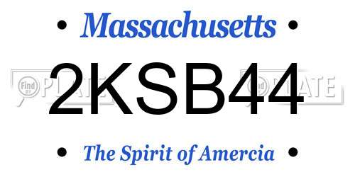 2KSB44 Massachusetts License Plate