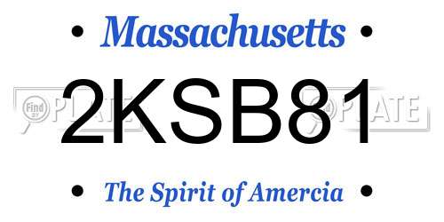 2KSB81 Massachusetts License Plate