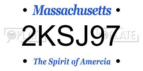 2KSJ97 Massachusetts License Plate
