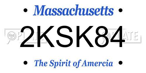 2KSK84 Massachusetts License Plate