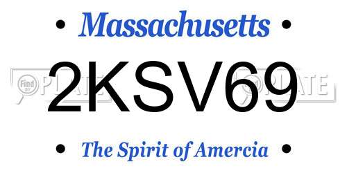 2KSV69 Massachusetts License Plate