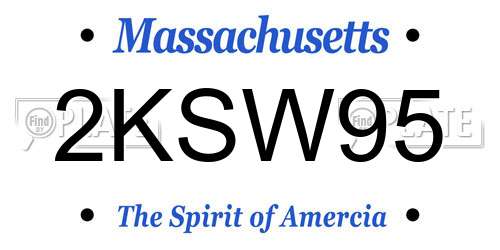 2KSW95 Massachusetts License Plate