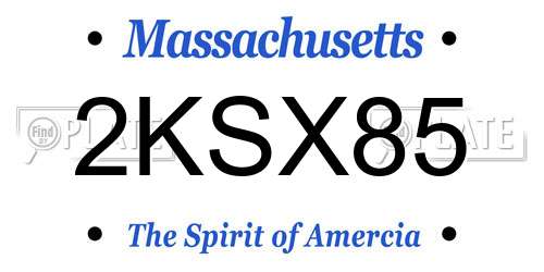 2KSX85 Massachusetts License Plate