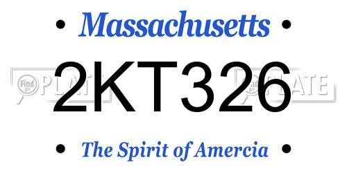 2KT326 Massachusetts License Plate