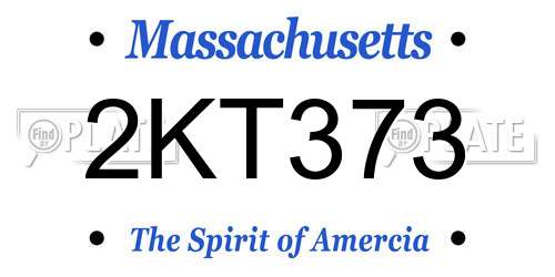 2KT373 Massachusetts License Plate