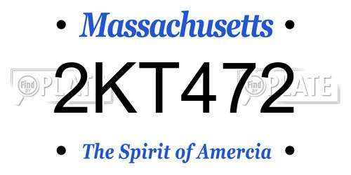 2KT472 Massachusetts License Plate