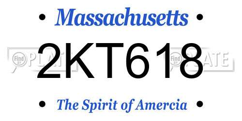 2KT618 Massachusetts License Plate