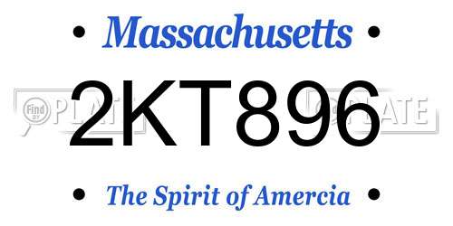 2KT896 Massachusetts License Plate