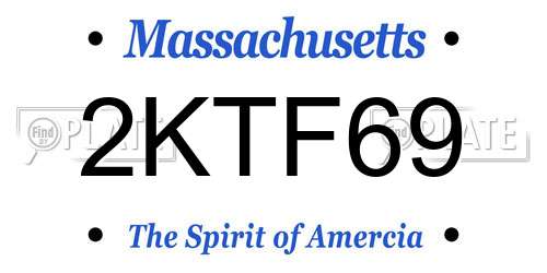 2KTF69 Massachusetts License Plate