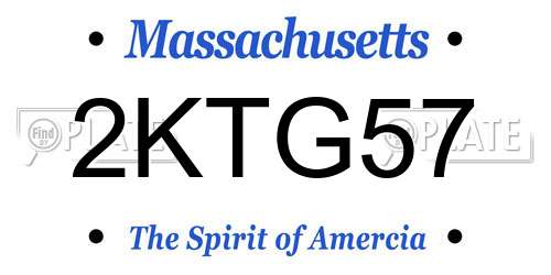2KTG57 Massachusetts License Plate