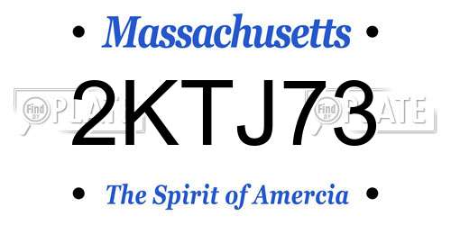 2KTJ73 Massachusetts License Plate