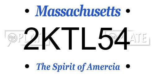 2KTL54 Massachusetts License Plate