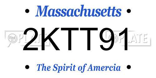2KTT91 Massachusetts License Plate