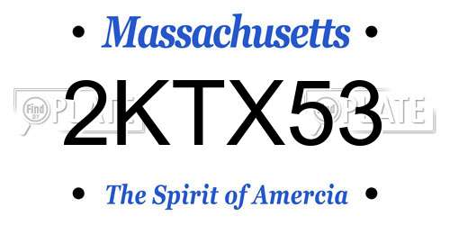 2KTX53 Massachusetts License Plate