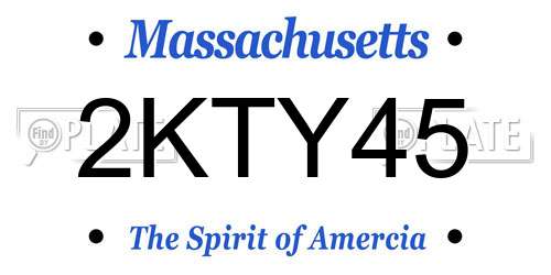 2KTY45 Massachusetts License Plate