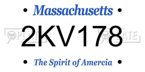 2KV178 Massachusetts License Plate