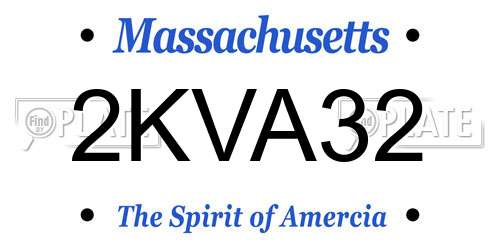 2KVA32 Massachusetts License Plate