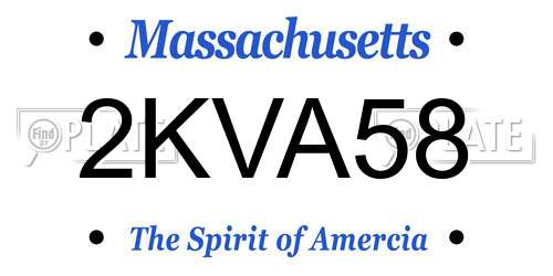 2KVA58 Massachusetts License Plate
