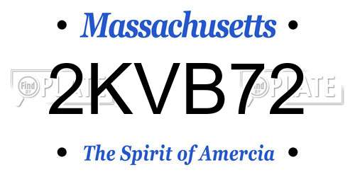 2KVB72 Massachusetts License Plate