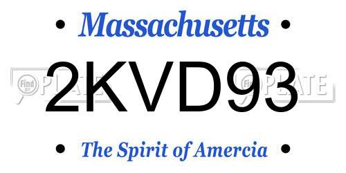2KVD93 Massachusetts License Plate