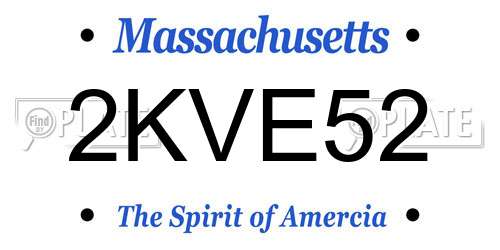 2KVE52 Massachusetts License Plate