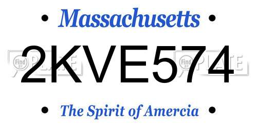 2KVE574 Massachusetts License Plate