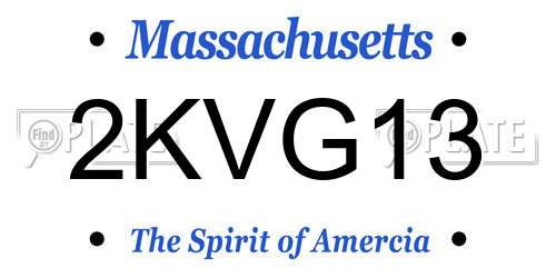 2KVG13 Massachusetts License Plate