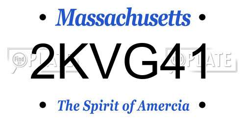 2KVG41 Massachusetts License Plate