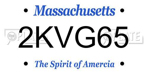 2KVG65 Massachusetts License Plate